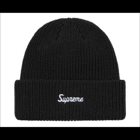 SS21 Supreme Loose Gauge Beanie Black - Picture 1 of 2